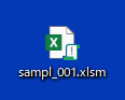 デスクトップ配下のExcelファイル「sampl_001.xlsm」